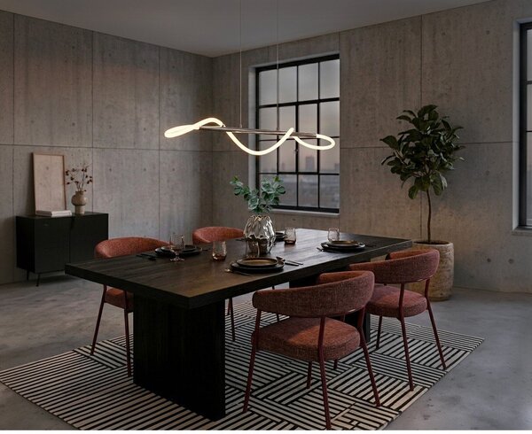 Lampadario LED argentato in metallo con intensità regolabile Argos – Reality