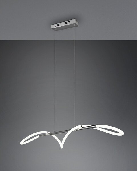 Lampadario LED argentato in metallo con intensità regolabile Argos – Reality