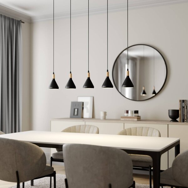 Lampada a sospensione Arina Lindby, dimmerabile, Nero, Soggiorno / Sala da pranzo, Metallo, Moderno, Lampada a sospensione