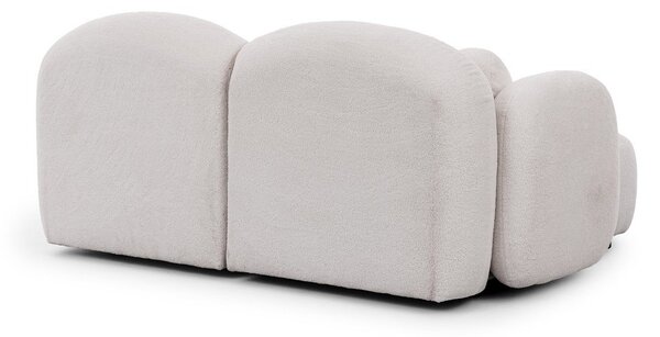 Divano angolare color crema (con penisola a sinistra/con chaise lounge) con rivestimento in bouclé Orbit – Ropez