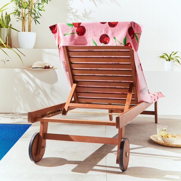 Telo mare rosa in cotone 78x200 cm Cherries – Catherine Lansfield