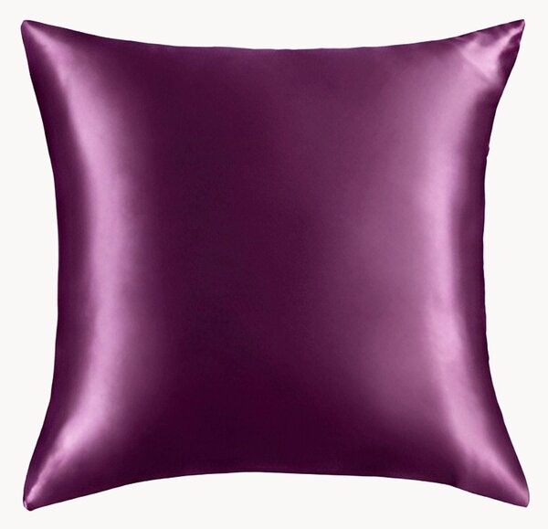 Federa in raso di seta di gelso 22 Momme 6A Premium Aubergine