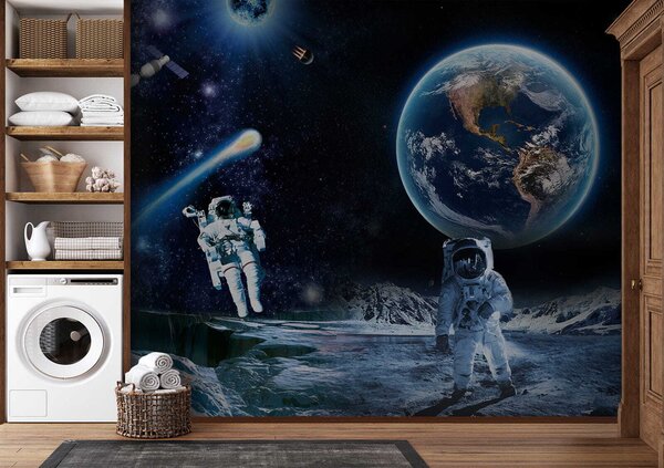 Carta da parati Astronauti sulla luna, Carta da parati Spazio, u23243 : Uwalls.it