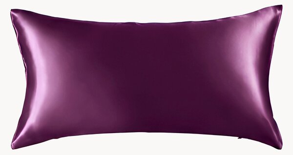 Federa in raso di seta color prugna Aubergine