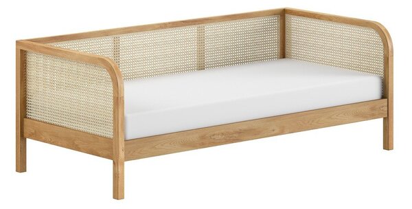 Letto singolo di colore naturale in rovere massiccio con rete inclusa 90x200 cm Olive Captain Rotan – Vipack