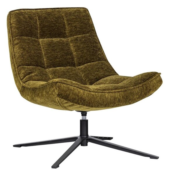 Poltrona verde girevole con rivestimento in ciniglia Maudi – WOOOD