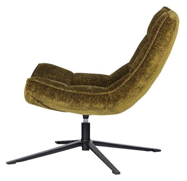 Poltrona verde girevole con rivestimento in ciniglia Maudi – WOOOD