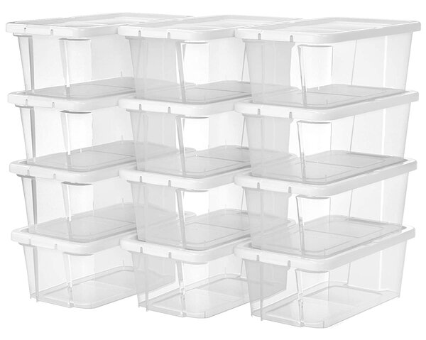 Compactor Scarpiera In Bambù E MDF, 2 Ripiani, 70x26x33.5 Cm, Marrone Chiaro E Bianco, Fino A 8 Paia