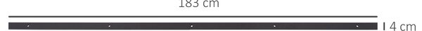 HOMCOM Kit Porta Scorrevole 100kg max in Acciaio con Binario, Ganci, Fermi, Viti e Bulloni, 183x4x0.6 cm