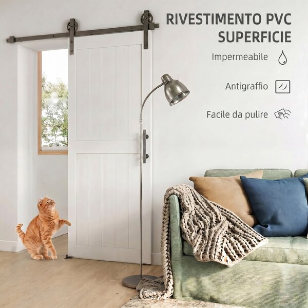 HOMCOM Porta Scorrevole con la ferramenta di montaggio da Interno, Stile Industriale, 81.3x213.4 cm, Legno | Aosom Italy