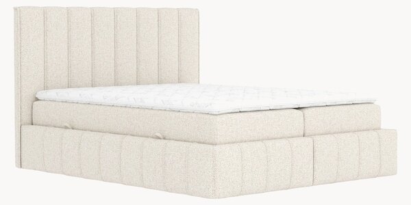 Letto boxspring in bouclé fatto a mano con contenitore Moretti, H4