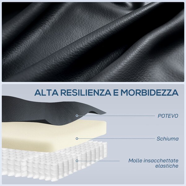 HOMCOM Poltrona Relax Reclinabile con 8 Punti Massaggianti, Riscaldanti e Poggiapiedi, 87x97X100 cm, Nero | Aosom Italy