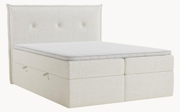 Letto boxspring in ciniglia fatto a mano con contenitore Aussie, H3