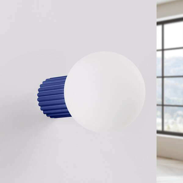 Applique da parete SOLLUX LIGHTING, ORBI, dimmerabile, Blu, Bagno, Alluminio