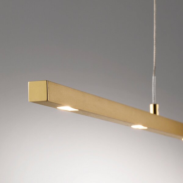 Lampada a sospensione Quitani, Tolu, dimmerabile, Dorato / Ottone, Soggiorno, Metallo, Moderno