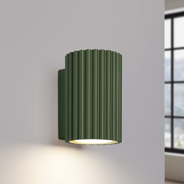 Applique da parete SOLLUX LIGHTING, ALORA, dimmerabile, Verde, Soggiorno, Alluminio
