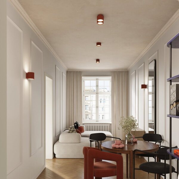 Plafoniera SOLLUX LIGHTING, RIBLA, dimmerabile, Marrone / Ruggine, Soggiorno, Alluminio