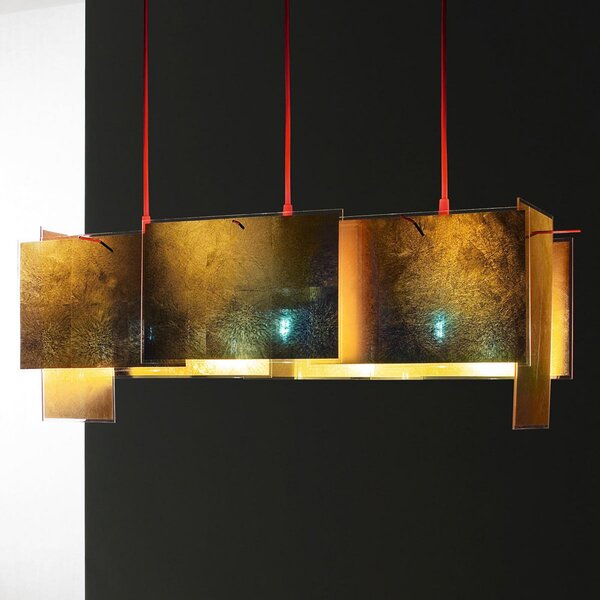 Lampada a sospensione Ingo Maurer, 24 Karat Blau M, dimmerabile, Dorato / Ottone, Soggiorno, Plastica, Design