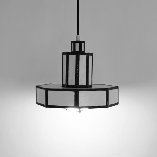 Lampada a sospensione SELETTI, Cut & Paste, dimmerabile, Nero, Soggiorno, Carta / Cartone, Design