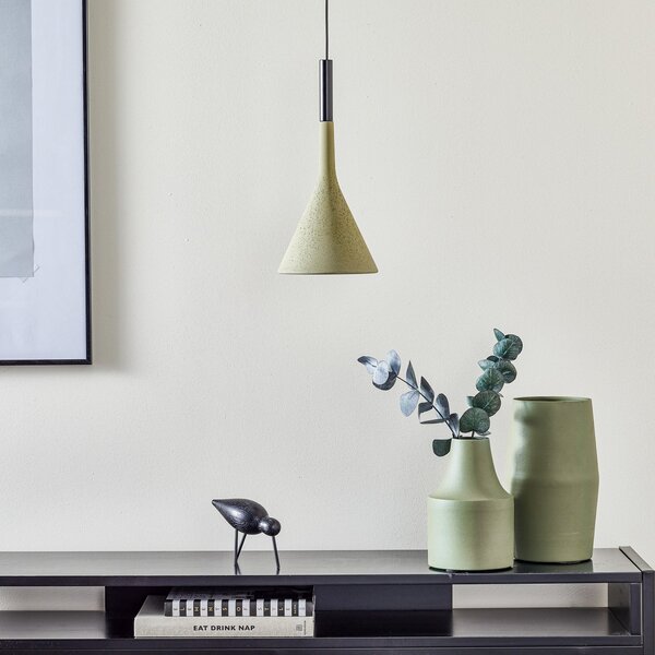 Lampada a sospensione Foscarini, Aplomb, dimmerabile, Verde, Cucina, Cemento, Design