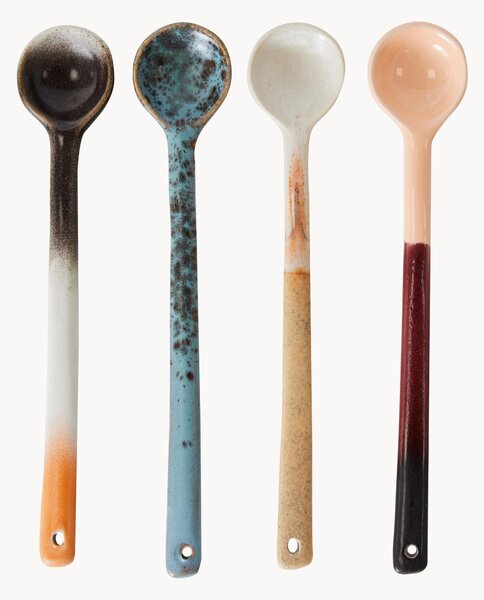 Set di 4 cucchiai fatti a mano con smalto reattivo 70's