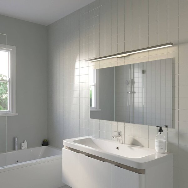 Applique da parete Alenia Lindby, Cromo / Argento, Bagno, Alluminio, Moderno, Applique