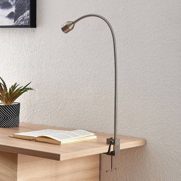 Lampada con morsetto Hanilo Lindby, Alluminio / Grigio / Zincato, Studio / Ufficio, Alluminio, Moderno, Lampada con morsetto