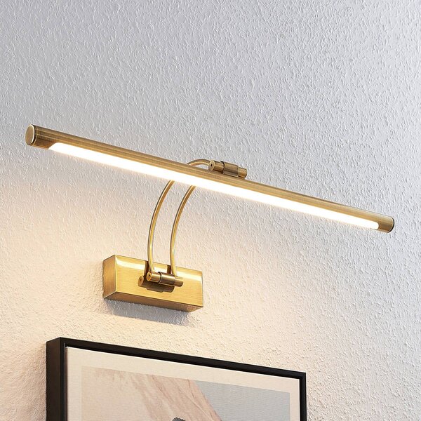 Lucande lampada LED per quadri Dimitrij, curva, ottone, metallo Dimitrij, Bronzo / Ottone antico, Soggiorno / Sala da pranzo, Metallo, Antico, Applique