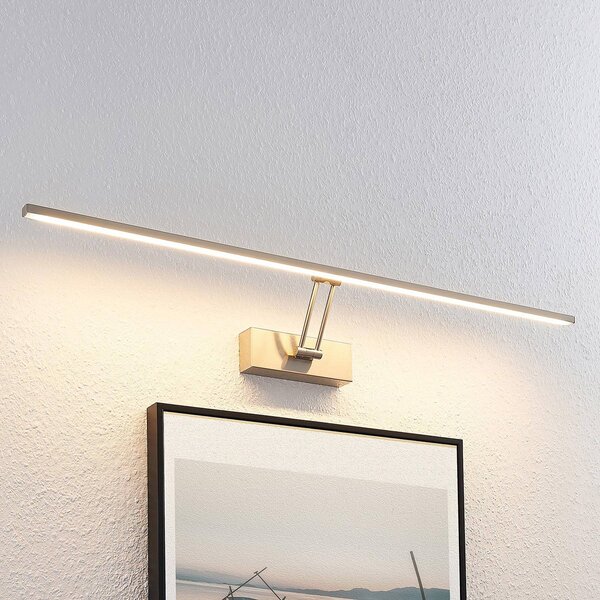 Lucande Lampada LED per quadri Thibaud, 84 cm, nichel, alluminio Thibaud, Alluminio / Grigio / Zincato, Soggiorno / Sala da pranzo, Metallo, Moderno, Applique