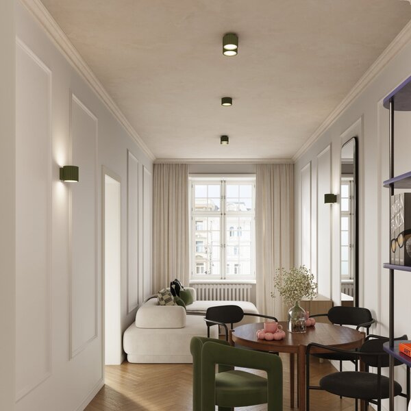 Plafoniera SOLLUX LIGHTING, RIBLA, dimmerabile, Verde, Soggiorno, Alluminio