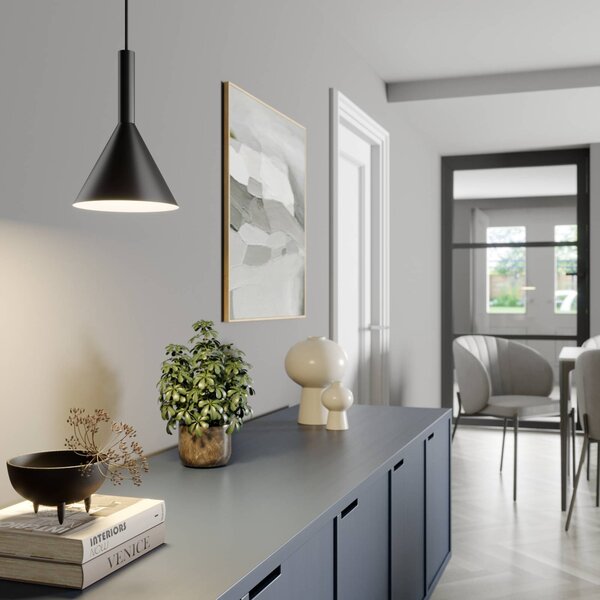 Lampada a sospensione Tadej Arcchio, dimmerabile, Nero, Soggiorno / Sala da pranzo, Metallo, Moderno, Lampada a sospensione