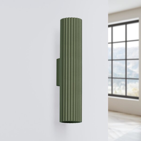 Applique da parete SOLLUX LIGHTING, ALORA, dimmerabile, Verde, Soggiorno, Alluminio