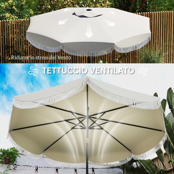 Outsunny Ombrellone da Giardino Ombrellone Esterno Inclinabile 2.7x2.7m Grigio | Aosom Italy