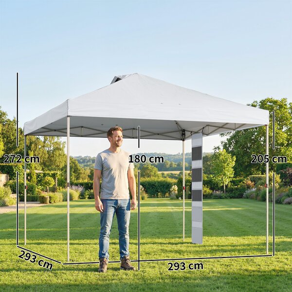 Outsunny Gazebo 3x3 m Pop Up con Tasche, UPF 50+, con Sacchi di Sabbia e Borsa con Ruote | Aosom Italy