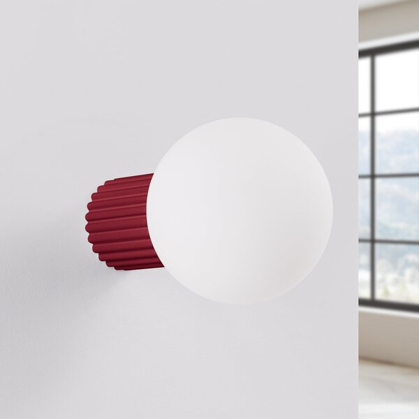 Applique da parete SOLLUX LIGHTING, ORBI, dimmerabile, Rosso, Bagno, Alluminio