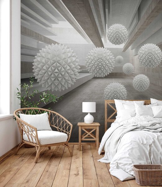 Carta da parati Sfere che fluttuano nell'aria, Carta da parati 3D, u34969 : Uwalls.it