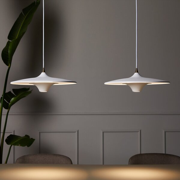 Lampada a sospensione LOOM DESIGN, Moja, dimmerabile, Bianco, Soggiorno, Alluminio, Moderno