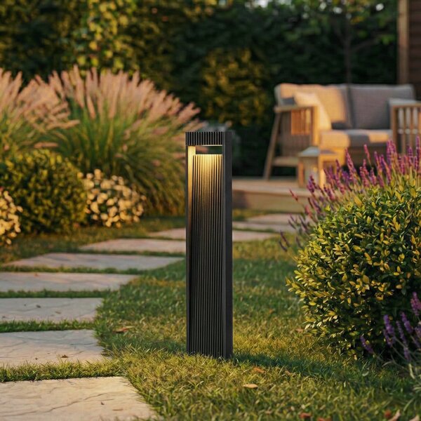 Lampade da esterno Lucande, Tavion, Nero, Terrazza, Alluminio, Moderno
