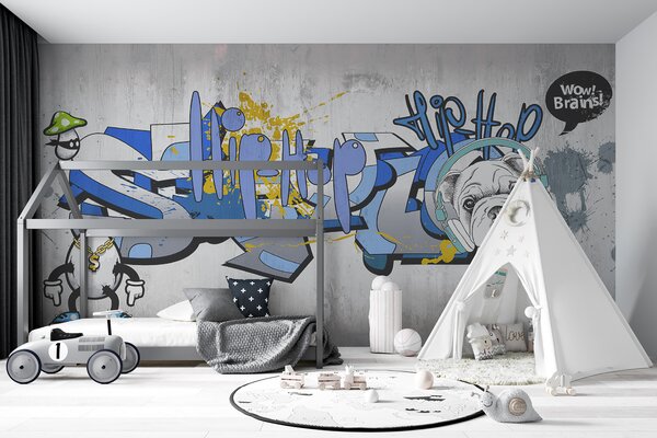Carta da parati Blu, azzurro e art, Carta da parati per gli adolescenti, Carta da parati Camera per ragazzi, u35405 : Uwalls.it