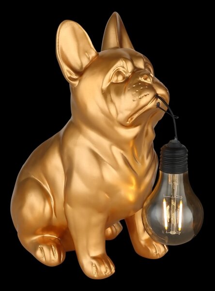 Globo 36333G - Lampada solare a LED 0,06W/3V IP44, a forma di cane dorato