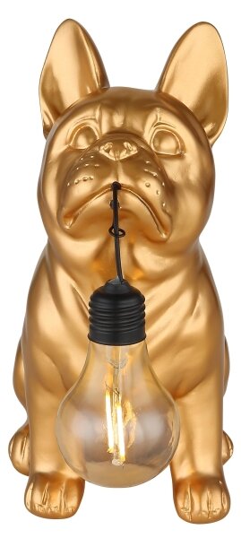 Globo 36333G - Lampada solare a LED 0,06W/3V IP44, a forma di cane dorato