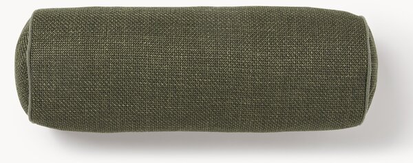 Cuscino rullo in bouclé con bordino Aya