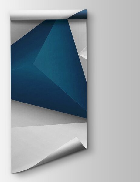 Carta da parati Triangoli blu e bianchi, Carta da parati 3d figure, Carta da parati popolare, u36343 - Tapeko.it