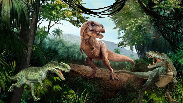 Carta da parati Dinosauro in una foresta, Carta da parati animali, Carta da parati popolare, u36756 - Tapeko.it