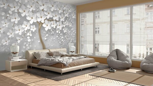 Carta da parati Albero fiorito con fiori grandi, Carta da parati 3D, Carta da parati Fiori 3D, u37065 : Uwalls.it