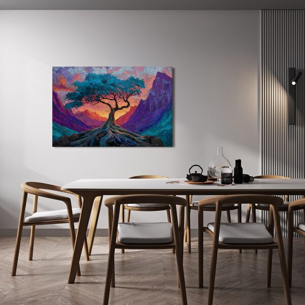 Quadro su tela – Albero della vita in montagna