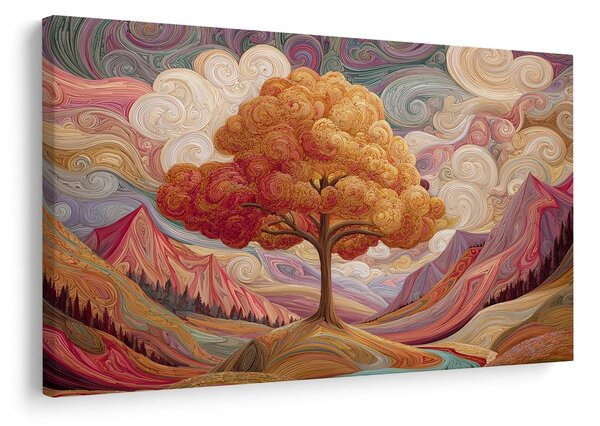 Quadro su tela – Albero della vita autunnale in montagna