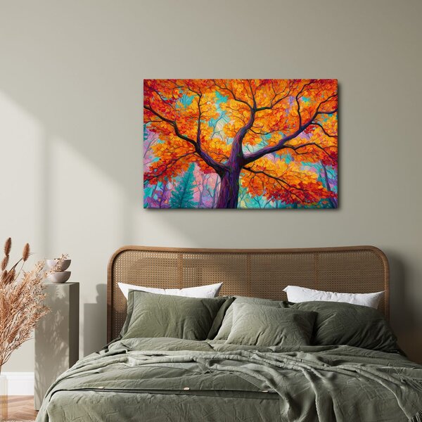 Quadro su tela – Albero della vita colorato in autunno