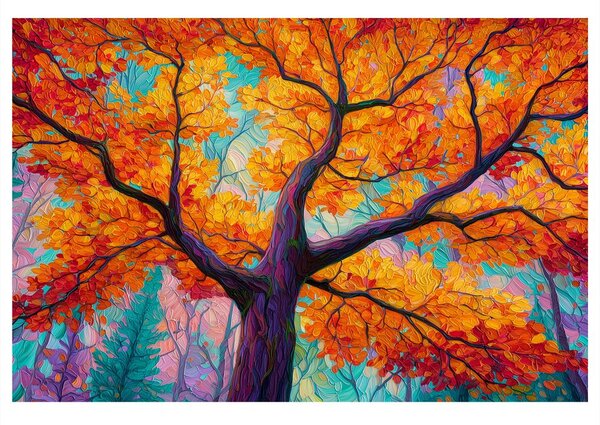 Quadro su tela – Albero della vita colorato in autunno