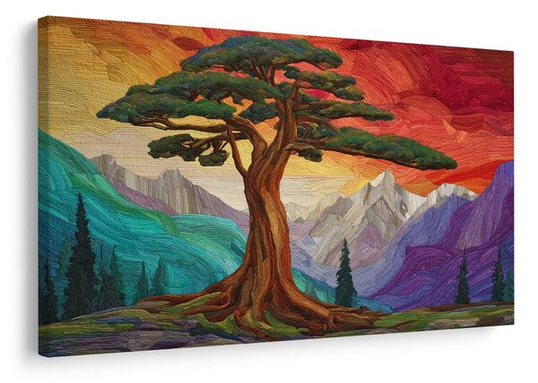 Quadro su tela – Splendido albero della vita in montagna